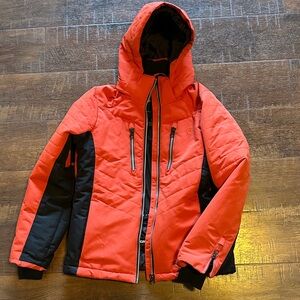 Liquid Red and Black Hooded ski snowboard Jacket youth L